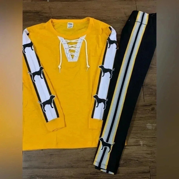 PINK VS YELLOW PUP TSHIRT/ COZY LEGGINGS
NWT OUTFIT  SET S - Picture 4 of 8